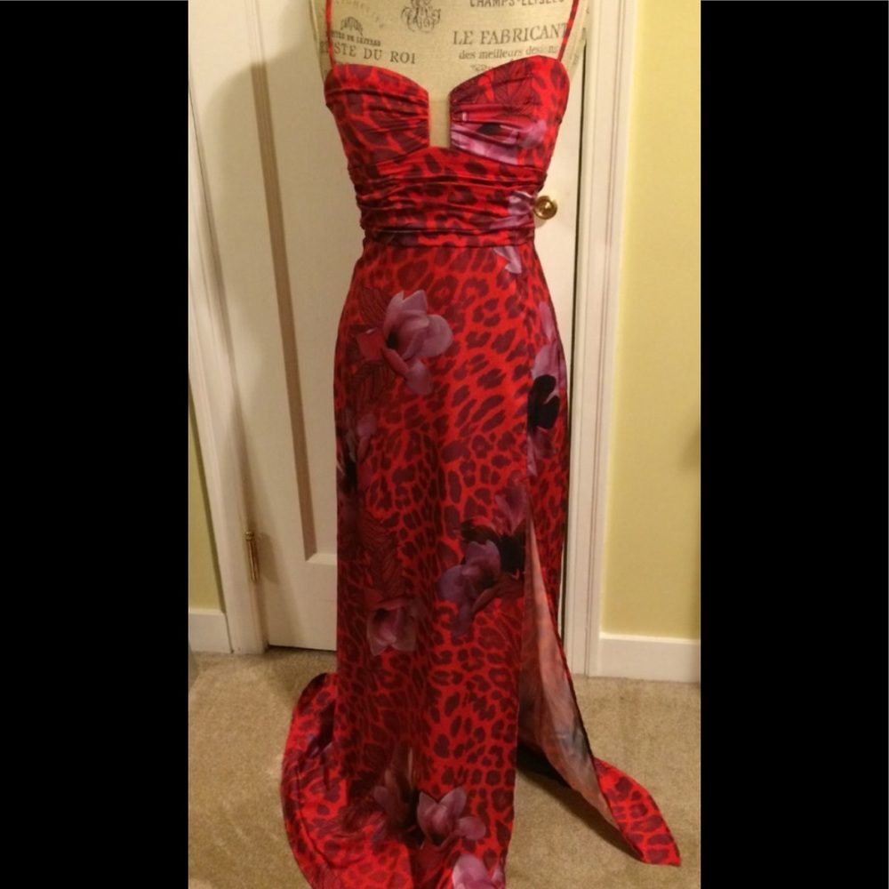 Marciano Red Leopard Dress